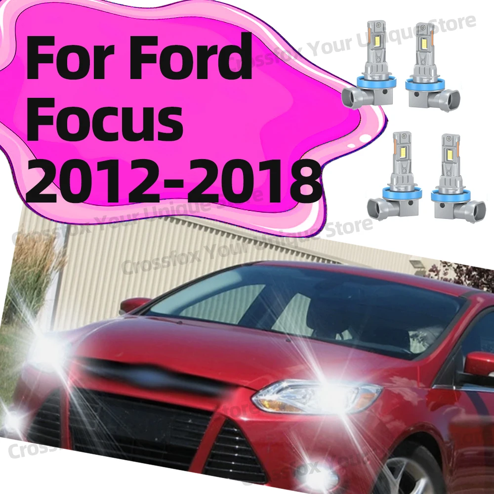 

2/4Pcs LED Headlights 180W 30000LM For Ford Focus 2012 2013 2014 2015 2016 2017 2018 High Low beam Headlamps 6000K 3570 CSP Chip