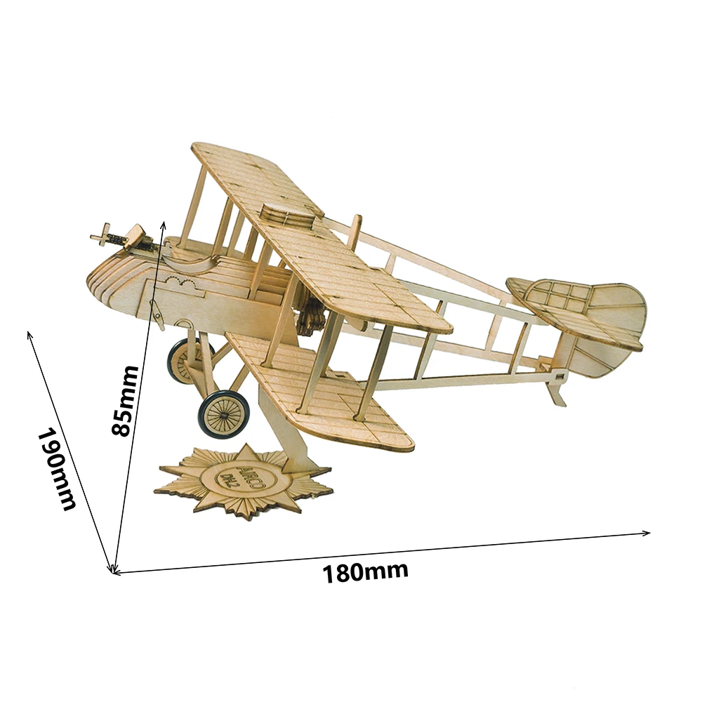 AEORC 1:45 Mini Scale Airco DH.2 Wooden Model Plane - Easy Assembly DIY Display Aircraft Kit for Collection Plane Model Kit