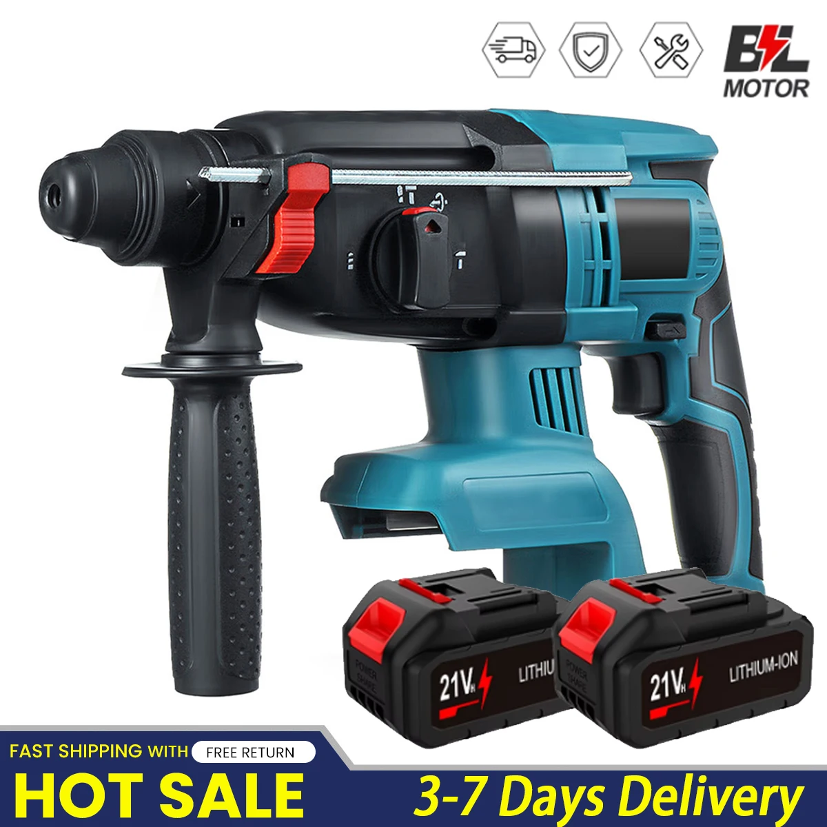 27-mm-Bürstenloser elektrischer Bohrhammer, multifunktionaler Schlagbohrhammer, Akku-Schlagbohrmaschine für Makita 18-V-Akku