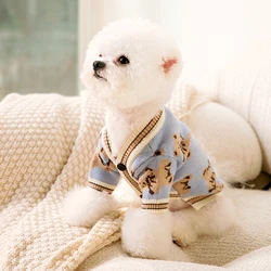 Cardigan di lusso maglioni per cani inverno caldo vestiti per cani Chihuahua Bulldog francese abbigliamento cappotto per animali domestici giacca articoli per animali maglione lavorato a maglia