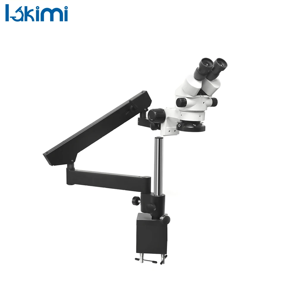 Binocular Zoom Stereoscopic Microscope, 7X-45X Magnification, Boom-Arm Stand, LED Light LA-MH01A