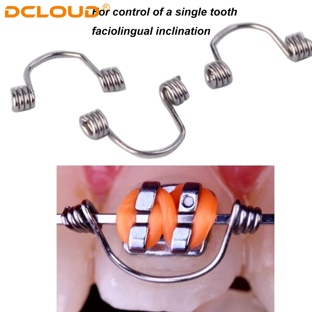 10 Stück/Packung Zahn Kieferorthopädische Frontzähne Zahn Drehmoment Feder Rechteckige Edelstahlfeder Für Bogendraht Zahnarzt Ortho – Detail 6