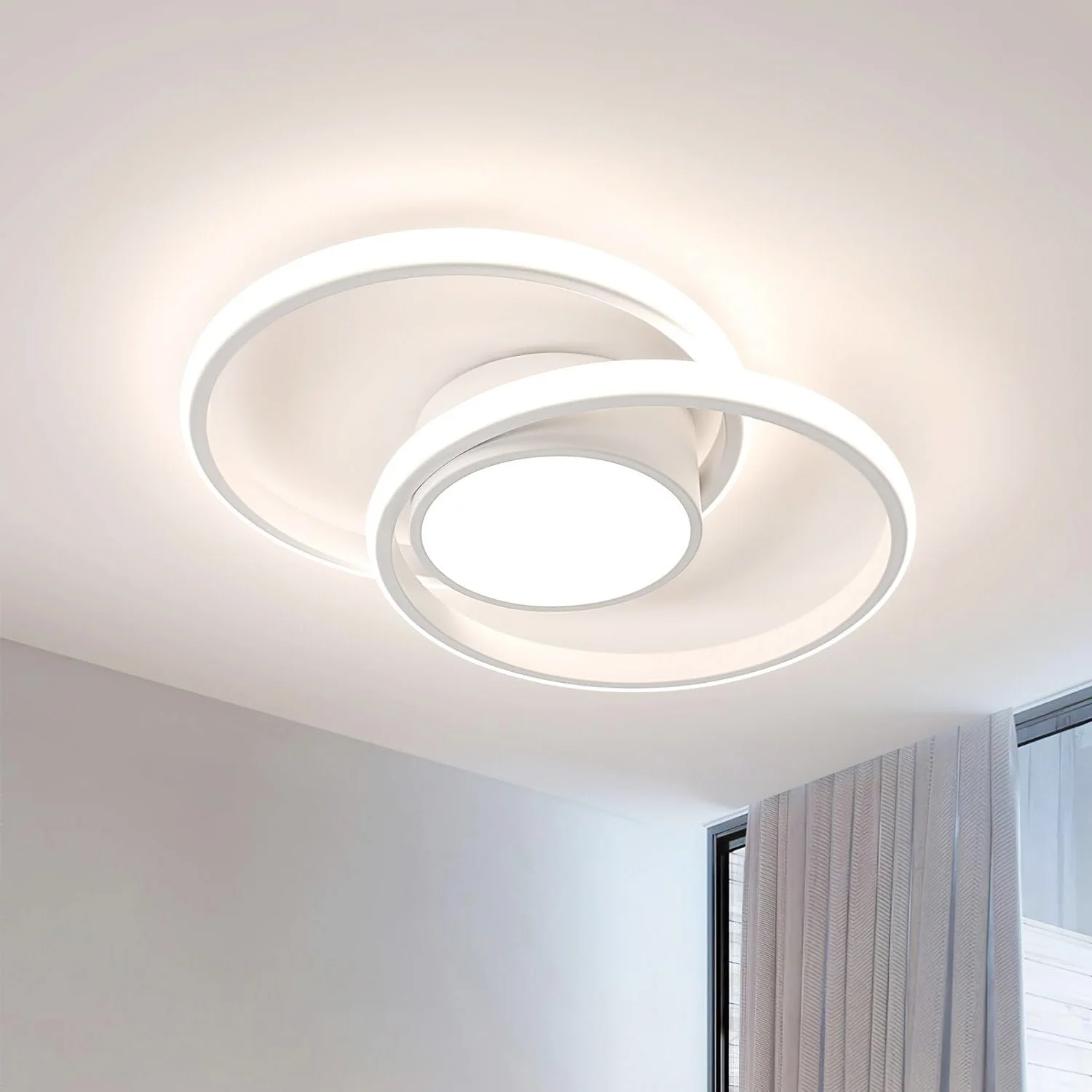 Neutrale weiße 4500K LED-Deckenleuchte, moderne Deckenleuchte, weiße runde LED für Küche, Esszimmer, Schlafzimmer, Flur – Detail 5