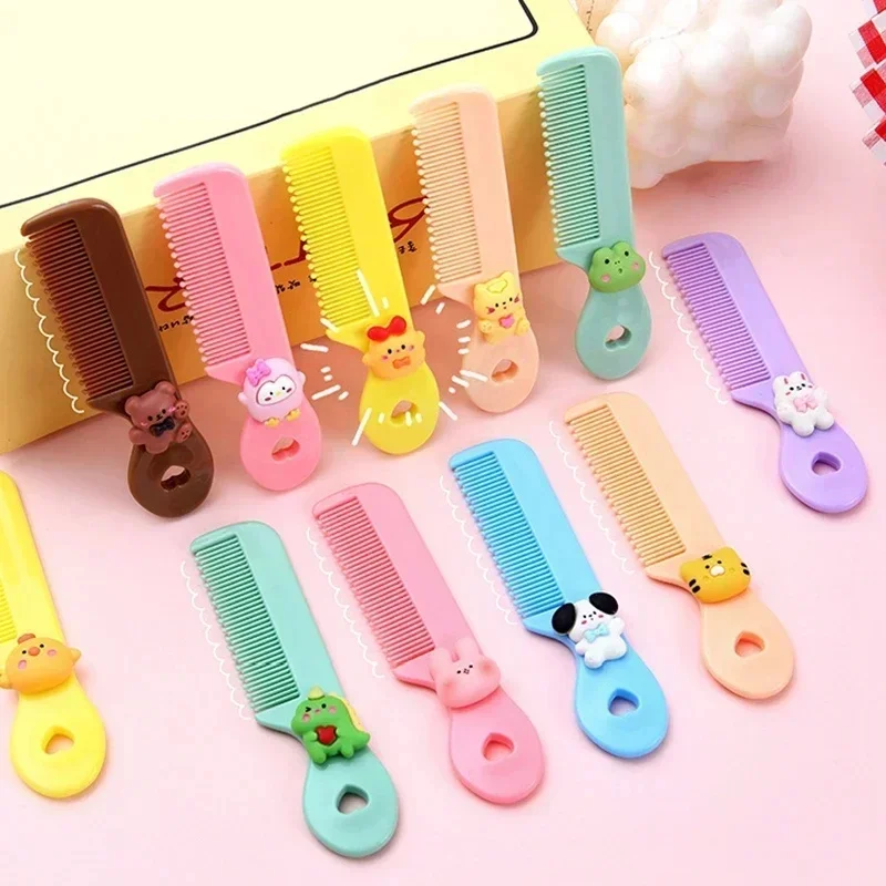 Peigne Kawaii mignon pour bébé fille et garçon, brosses à cheveux portables, petit style coréen, dessin animé animal floral, outil d'accessoires pour cheveux pour enfants