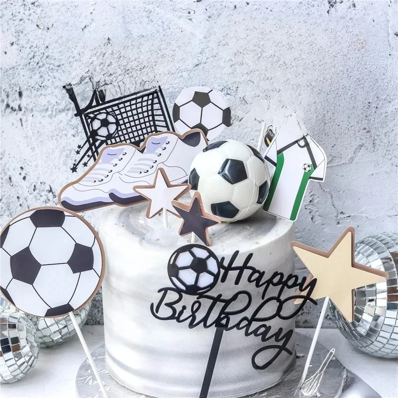 Décorations de gâteau sur le thème du football pour enfants, décorations de gâteau joyeux anniversaire, faveurs de fête préChristophe pour garçon, décoration de gâteau de football Chi, cuisson