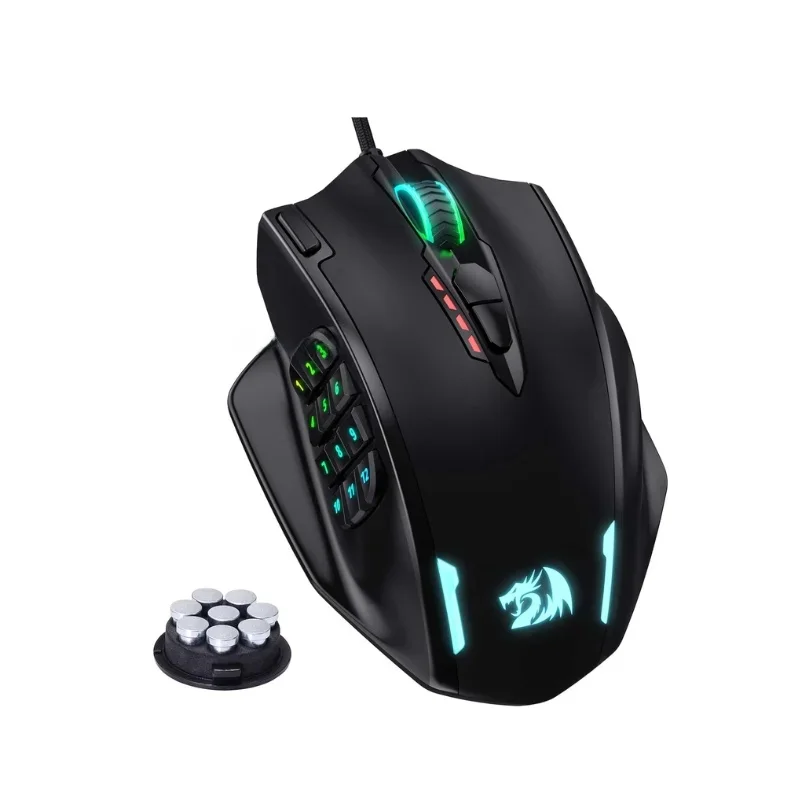 Redragon M908 RGB-achtergrondverlichting LED USB-gamingmuis met kabel 18 programmeerbare muisknoppen 12400 DPI - afbeelding 2