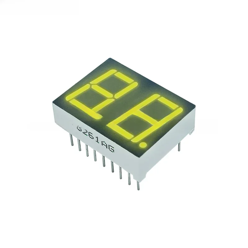 10 sztuk 18 pinów 5261AG 5261BG 0,56 cala 2 cyfry 7 segmentów Żółta zielona dioda LED Cyfrowy wyświetlacz Digitron Wspólna anoda Katoda — zdjęcie 2