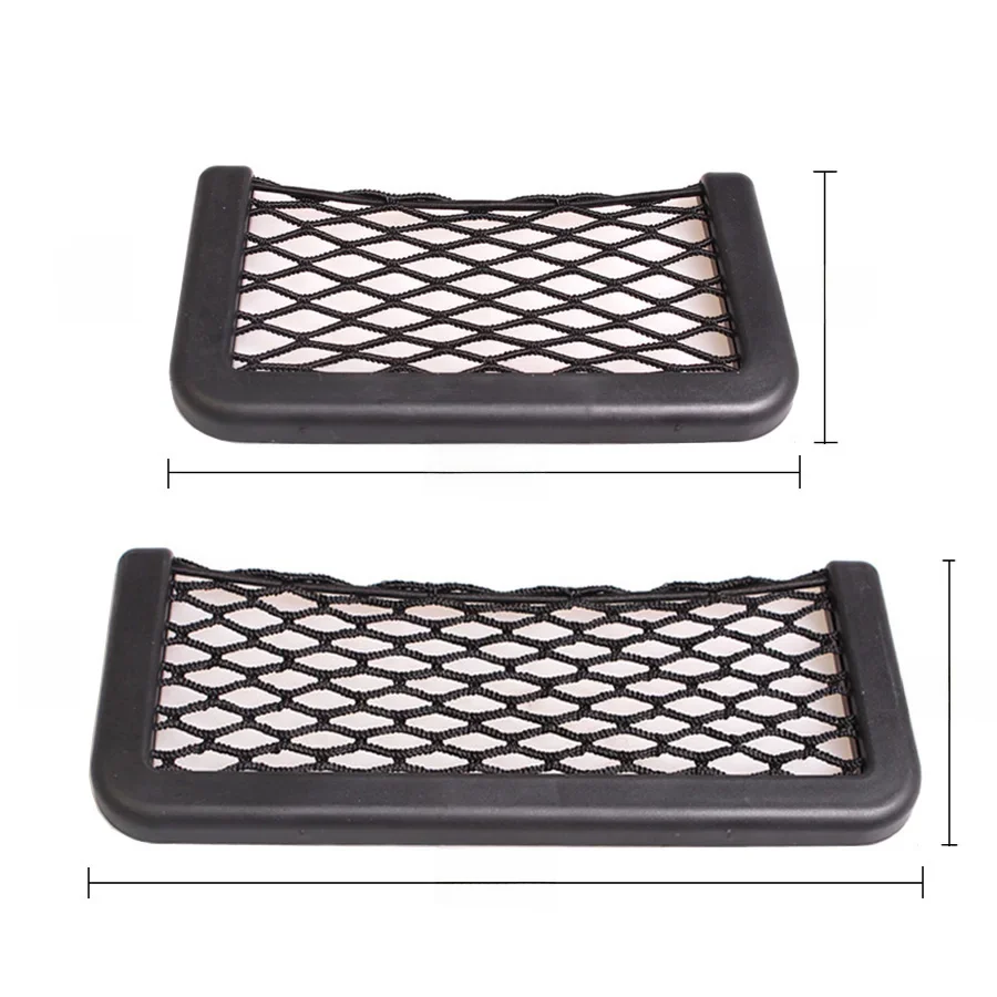 1 pièces/2 pièces organisateur de voiture sac de rangement Auto pâte filet poche support pour téléphone accessoires de voiture 20*8CM 8*15CM universel