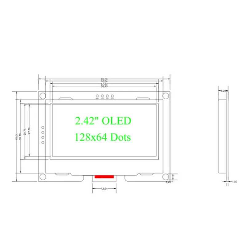 Controlador I2C para Arduino R3/ C51, pantalla OLED de 2,42 pulgadas, controlador SSD1309, interfaz I2C de 4 pines IIC azul/blanco/amarillo/verde, 2,42 "OLED 12864, 128x64