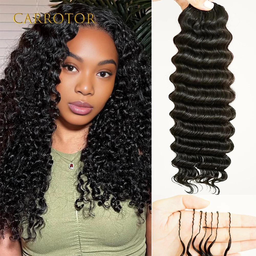 

Deep Wave Crochet Human Hair for Black Women Pre Separated Crochet Hair Extensions Human Hair Water Wave Bundles Knotless Hair