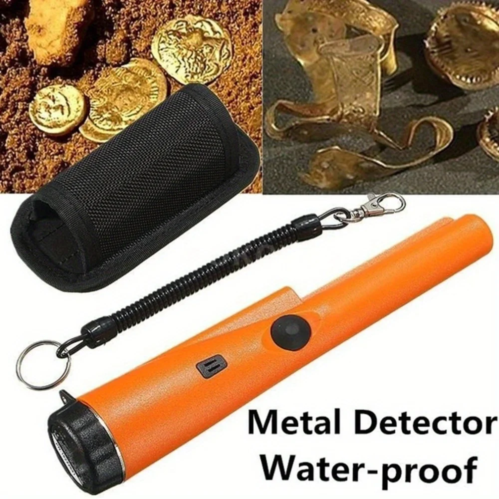 Handheld Metal Detector 1set Waterproof Lightweight High Sensitivity Portable with LED Lights and Bracelet for Treasure Hunting