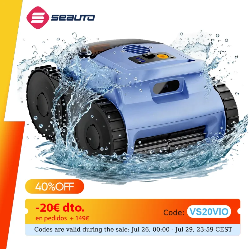 Aspiradora de piscina Seauto, 3 modos para piscinas enterradas/acotadas hasta 2150 pies cuadrados. Pie., dura hasta… — oferta en AliExpress