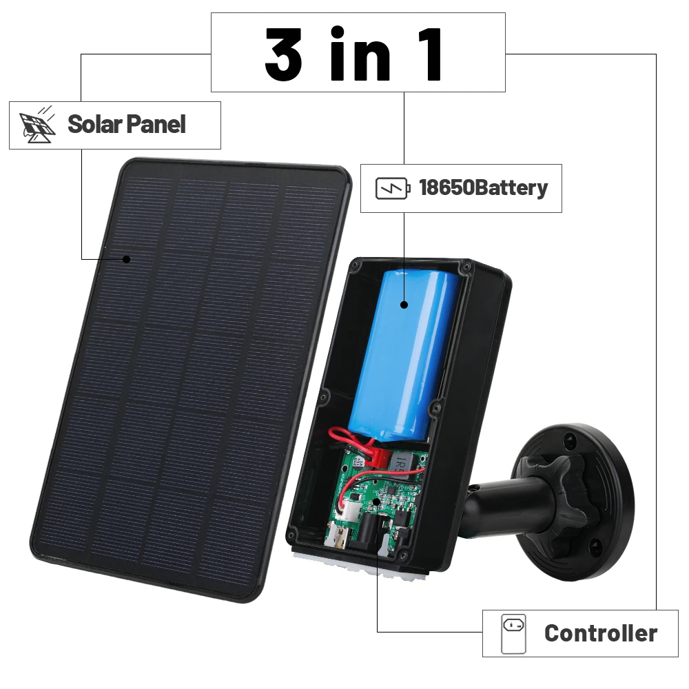 Y3 Solar Panel Kit Outdoor Solar Battery Charger DC 6V/12V Output USB Charging For IP Surveillance Camera And Wireless Doorbell