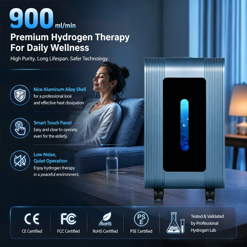 Clinical Grade 1800ML Hydrogen Inhalation Machine SPE PEM 99.99% Pure H2 Inhaler Molecular H2 Water Generator Device