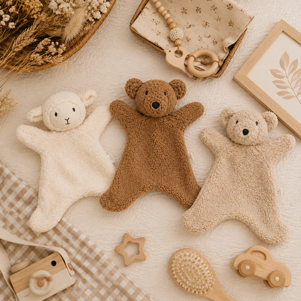 1PCS Baby Comforter Towel Soft Cotton Security Blanket Newborn Sleeping Toy Doll Plush Soothing Lovey for Infant Kids Gift