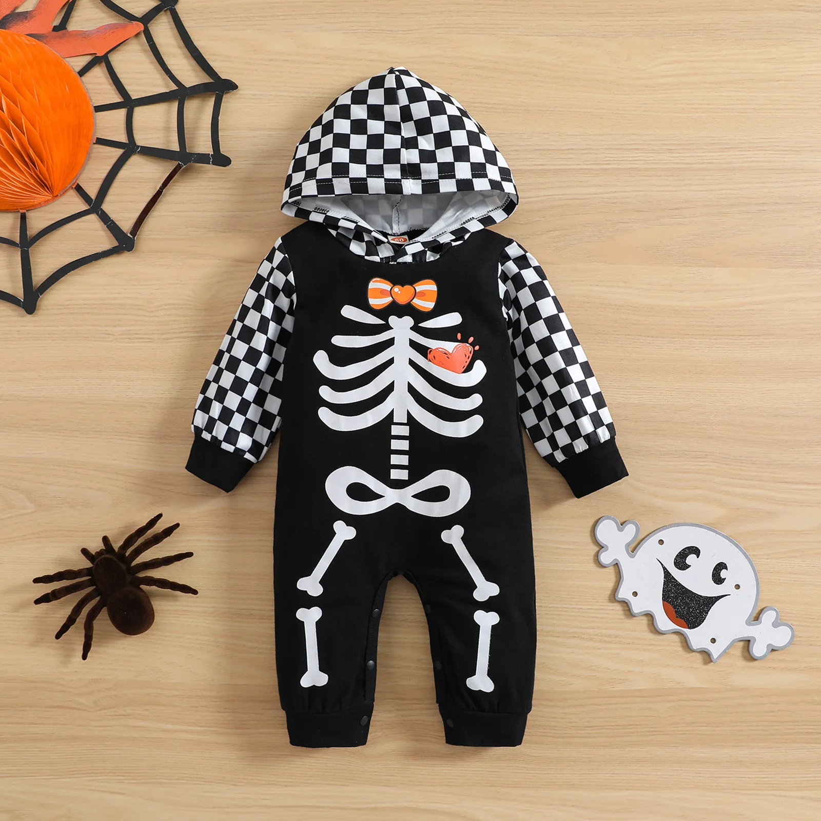 Wholesale 2022 Halloween Pumpkins Skulls Printed Baby Clothes 3month To 4Years Holiday Romper Halloween Kids Boutique Clothing