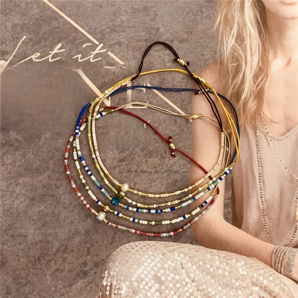 Go2Boho Cut Natural Stone Spacer Bransoletka dla kobiet Małe bransoletki Miyuki Koraliki Proste sznurki Szklane bransoletki z koralików Biżuteria — zdjęcie 2