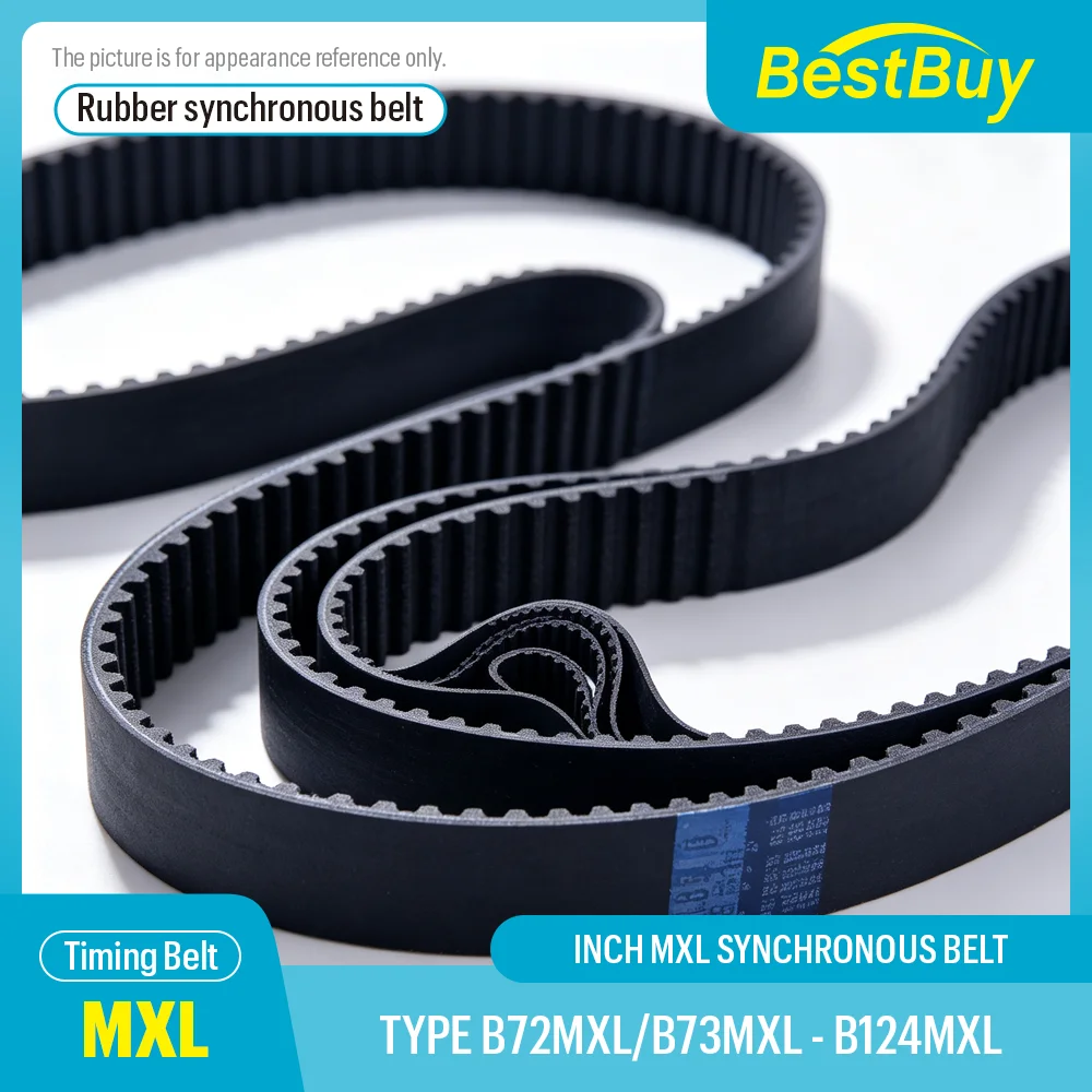 MXL Timing Belt Trapezoidal Tooth B72MXL‑B124MXL Width 4.8-12.7mm High Torque Closed‑Loop Synchronous Belt for CNC Robotics
