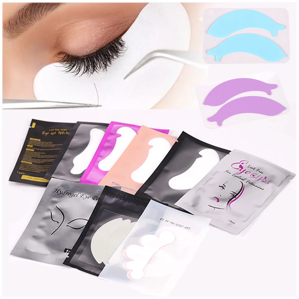 20/50/100Pairs Eye Patches Hydrogel Under Eye Pads Paper Stickers Silicone Pads Patches For Building Eyelashes Extensions Makeup