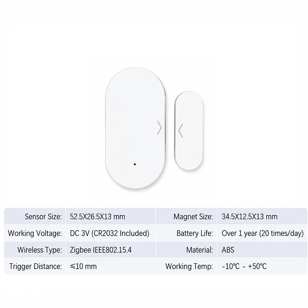 Zigbee 3.0 Door Window Sensor Magnetic Contact Smart Home Security Smart Life App Home Assistant ZHA Zigbee2MQTT Alexa Yandex view 6