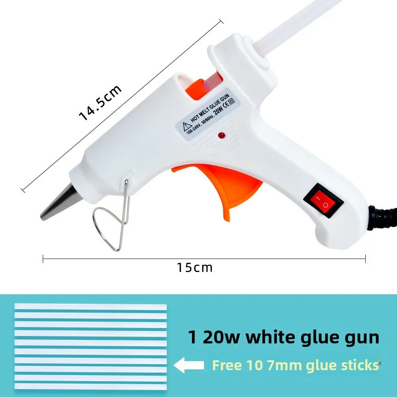 DIY Craft Hot Melt Glue Gun with Aluminum Alloy Nozzle for Fabric Wood Plastic  Shell Art - Includes 10 Free Glue Sticks