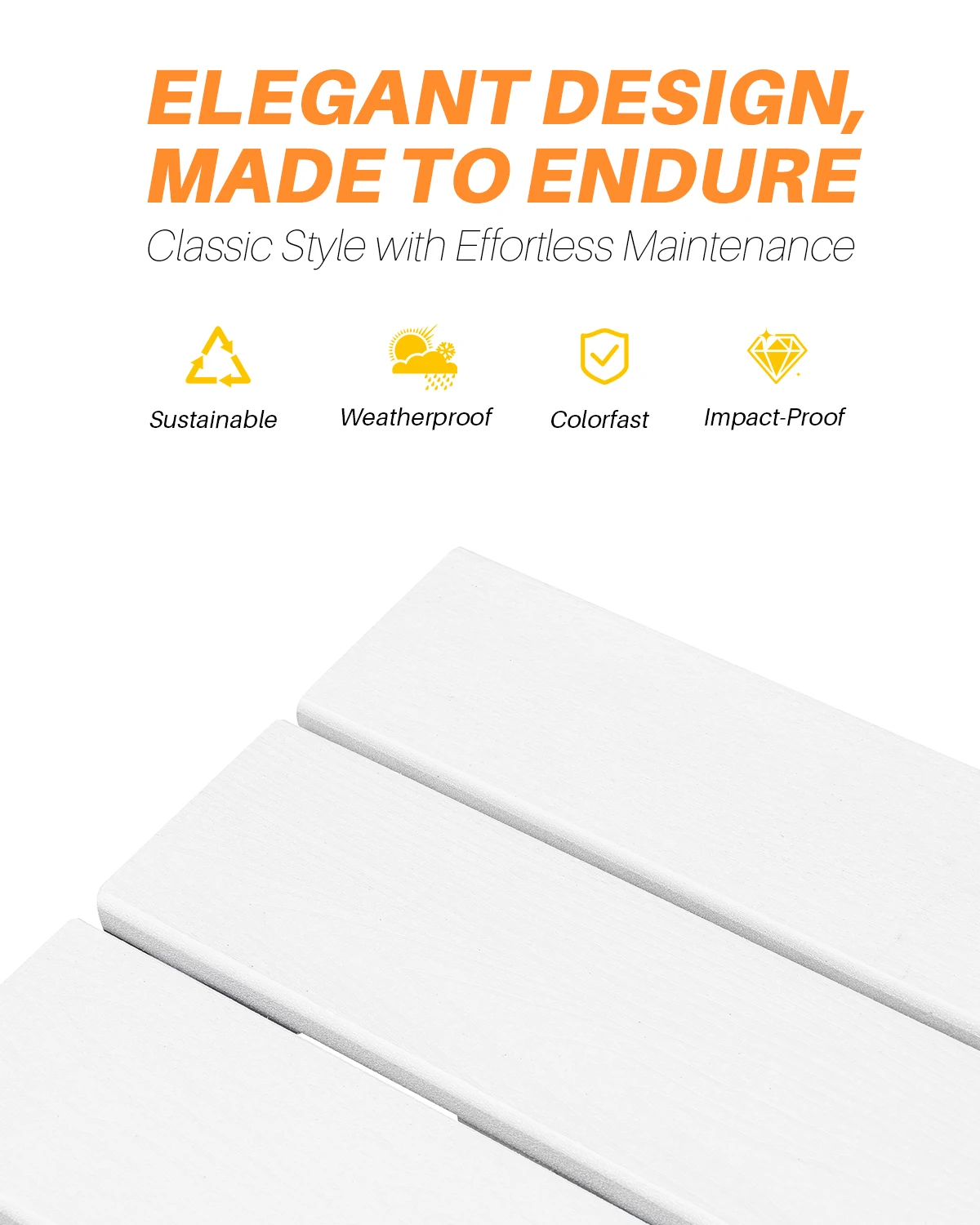 Mesa de comedor para exterior SeeHill Pearl HDPE, mesa rectangular para patio de 66,9 pulgadas para 6, mesa resistente a la intemperie con orificio para sombrilla de 2,2" para jardín