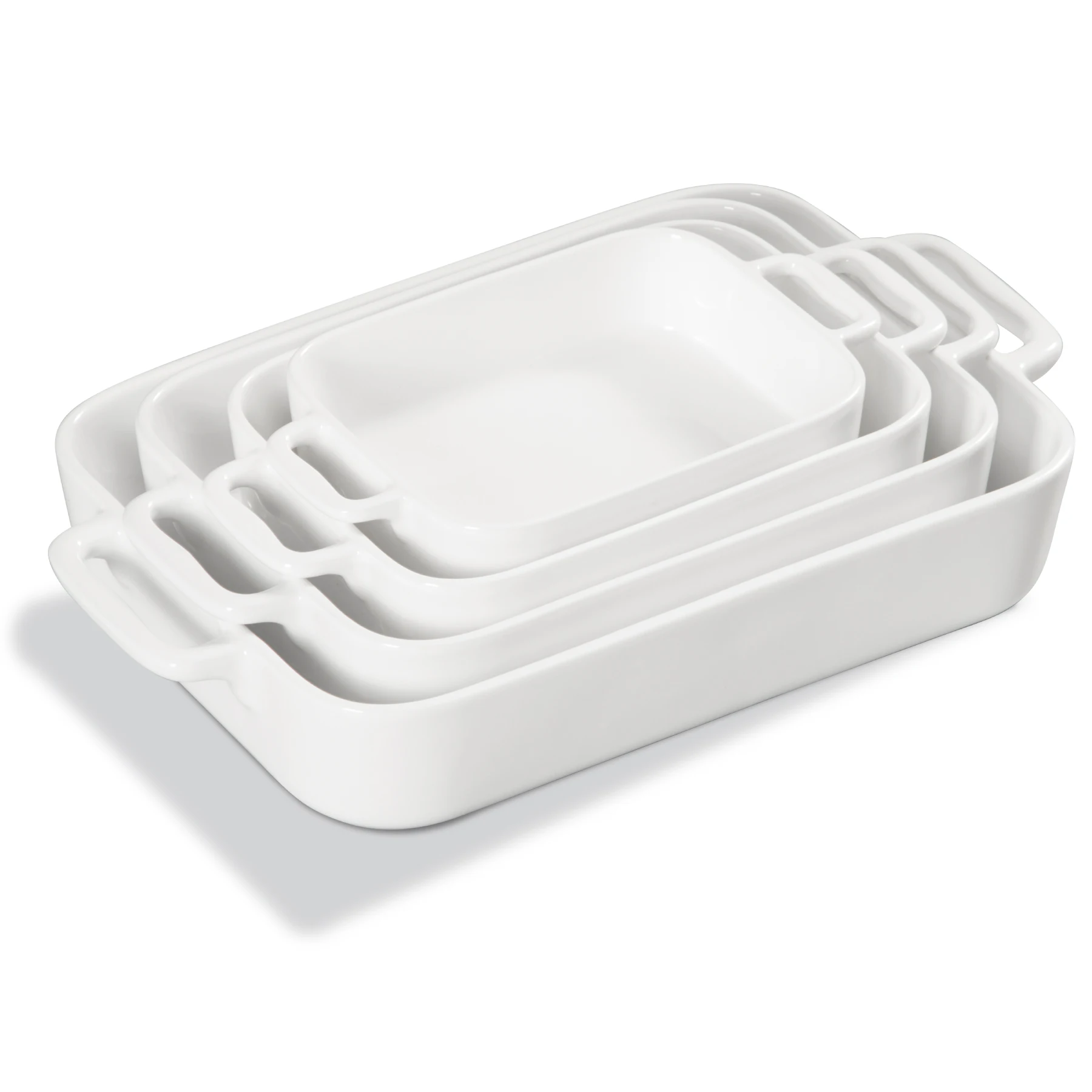

4pcs,Ceramic Baking Dish, Non-Stick Lasagna Pans with Handles,Microwave & Dishwasher Safe(3.8/2.6/1.7/1.1 Qt)