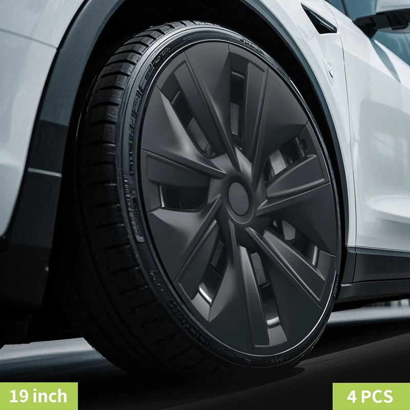 4 قطعة غطاء عجلة الجوزاء تصميم ل تسلا نموذج Y غطاء السيارة تغطية كاملة Hubcaps 19 بوصة اكسسوارات السيارات الزخرفية #6