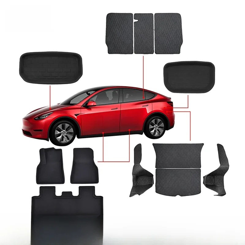 Novaacc xpe almofada de pé almofada de armazenamento frontal couro do plutônio tronco esteira esquerda direita leme para tesla modelo y 3 2021 2022 2023 2024 highland