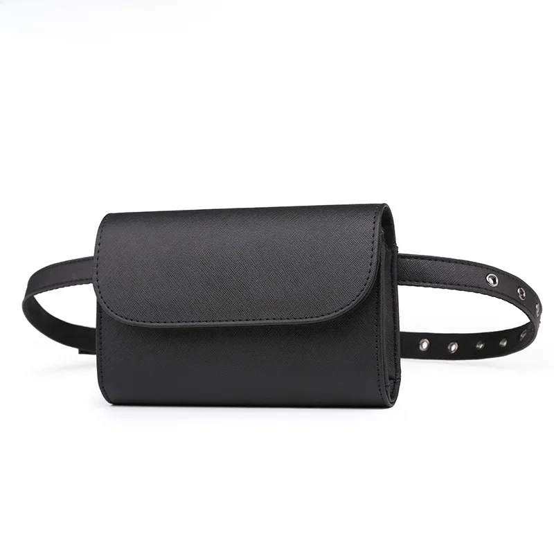 Annmouler Solid Color Waist Packs Fashion Small Fanny Pack Women Black Waist Belt Bag Adjustable Hip Bag for Girls Bum Pouch — zdjęcie 2