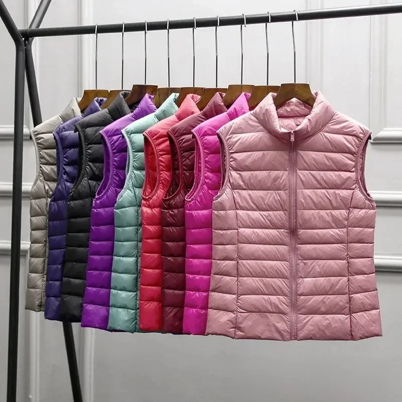 2025 Witte Eend Donsjack Vrouwen Vest Herfst Winter Mouwloos Vest Warm Lichtgewicht Puffer Jas Vrouwelijke Tops Uitloper 8XL - afbeelding 2