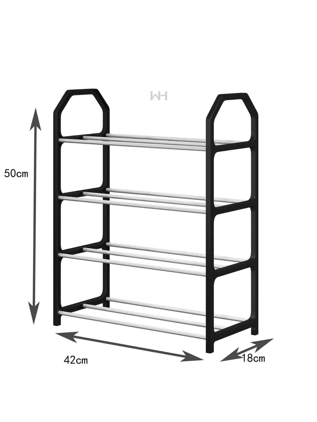 4-tier Metal stacking shoe rack, room organization, home storage, cleaning and order