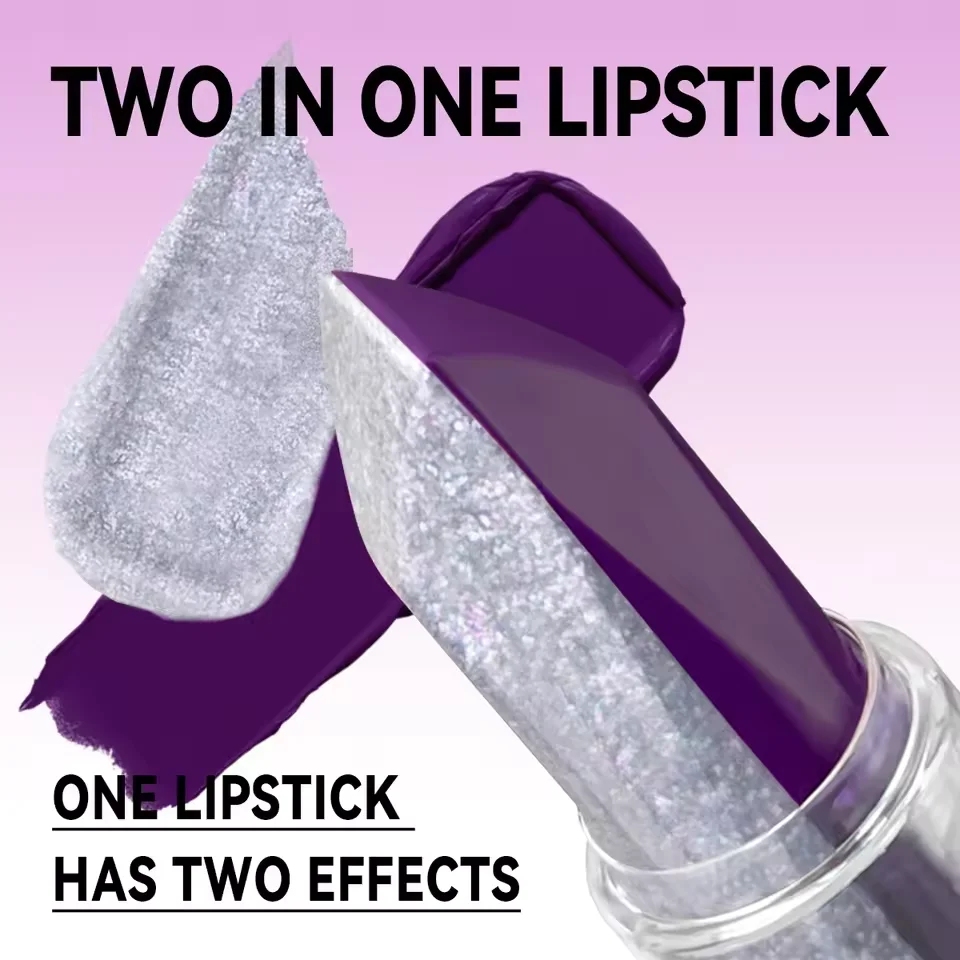 Two-color gradient mermaid lipstick - Sequins completed, moisturizing lipstick, smooth application technique