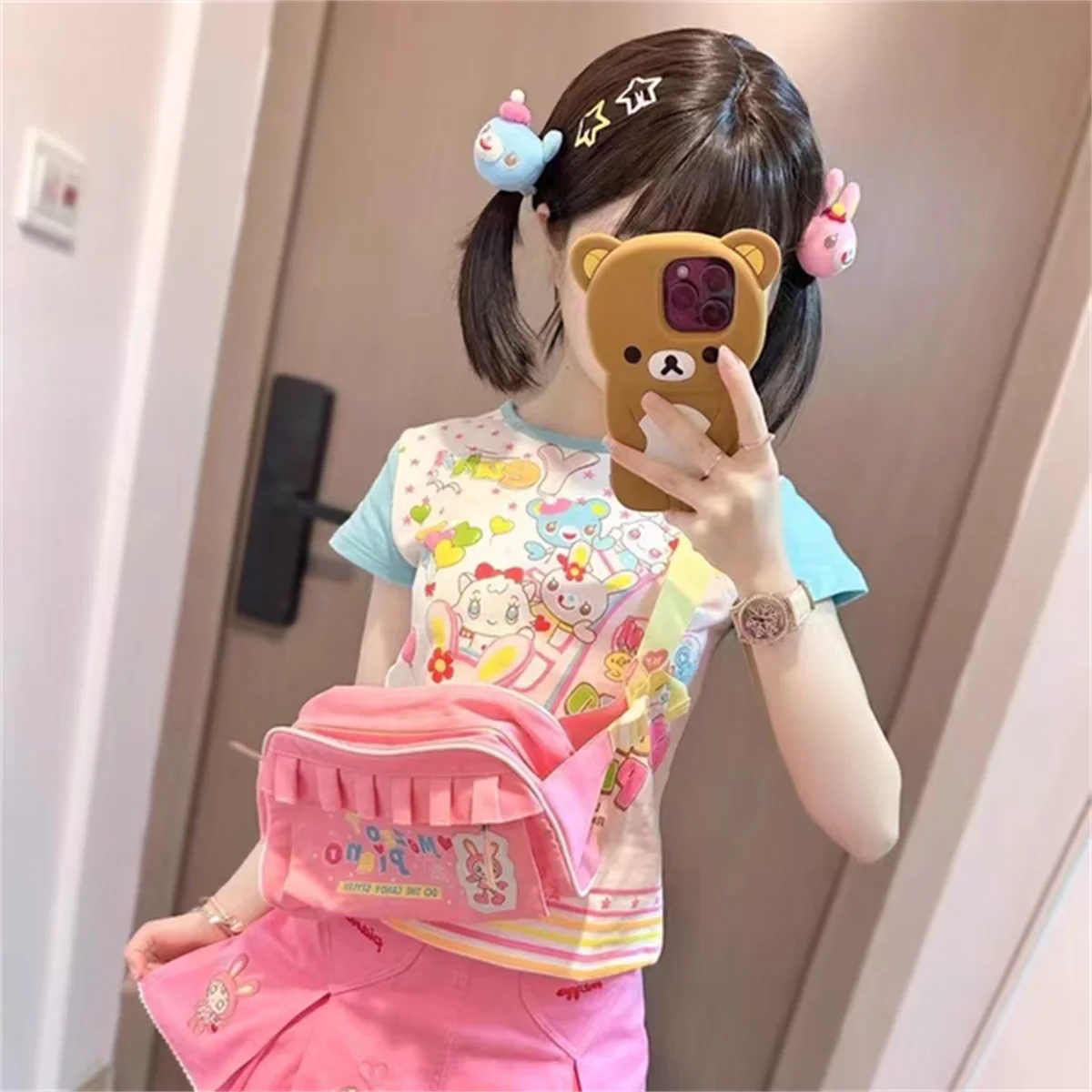 Y2k Woman T Shirts Crop Tops Women's Clothing O-neck Short Sleeve Tees Ropa Mujer Anime Print Fashion Tshirt Japanese Camisetas