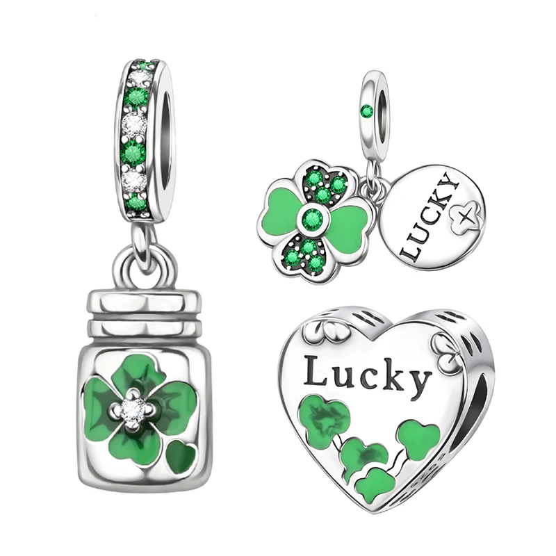

Подвески из серебра 925 пробы подходят для подвески 3 мм 925 оригинальный браслет ожерелье женский счастливый клевер Шарм DIY ювелирные изделия подарки Лидер продаж