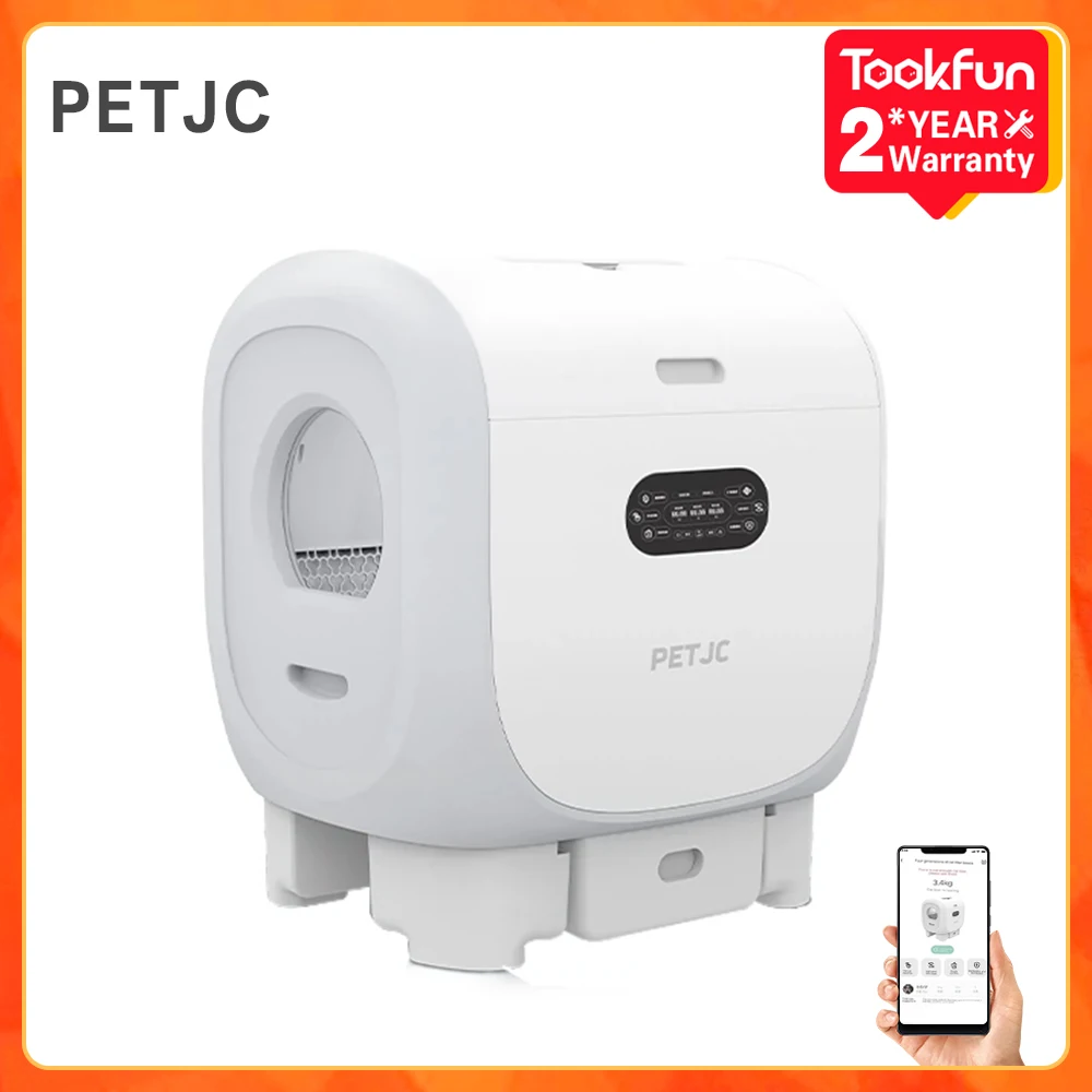 Tookfun PETJC Fully Automatic Smart Cat Toilet Oversized Electric Cat Litter Box Cat Supplies Closed Shit Shoveling Machine 101L