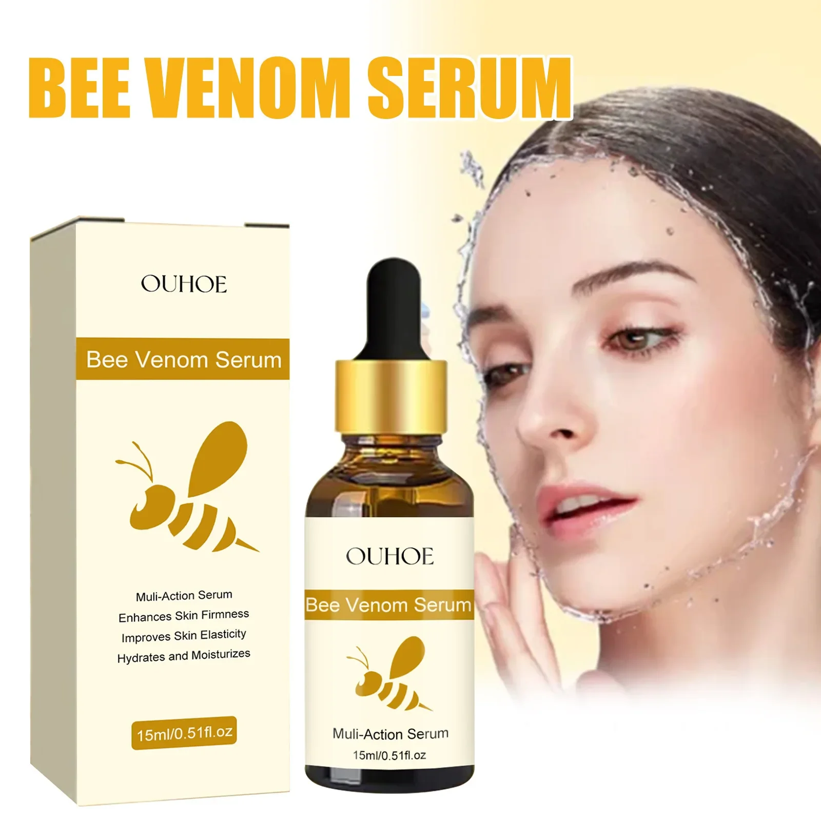 Sérum anti-âge et raffermissant pour le visage, déformable, estompe les ridules, resserre les pores, hydrate, équation, essence de venin, produit de soin de la peau