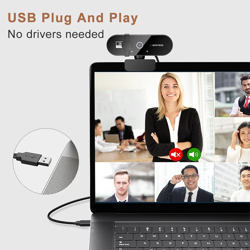 Null 2K/4K HD Mini Webcam for pc Webcam 4k camera de segurança wifi  Supports Laptop Desktop Computer Suitable For Live Video