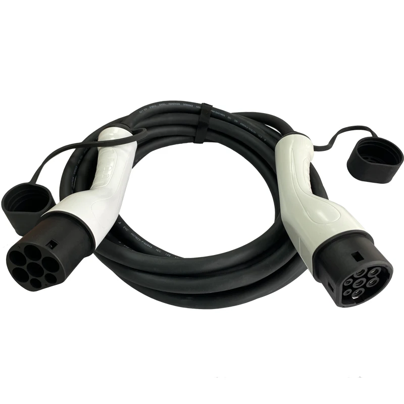 Cable de extensión EV para estación de carga, conector tipo 2a tipo 2, 32A, 22KW, 5M/7M/10M, enchufe IEC 62196 de 1 fase/3 fases