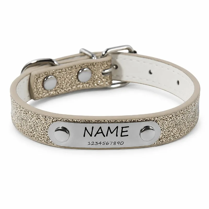 Collar personalizado PU reflectante ajustable para perros y gatos - imagen 4