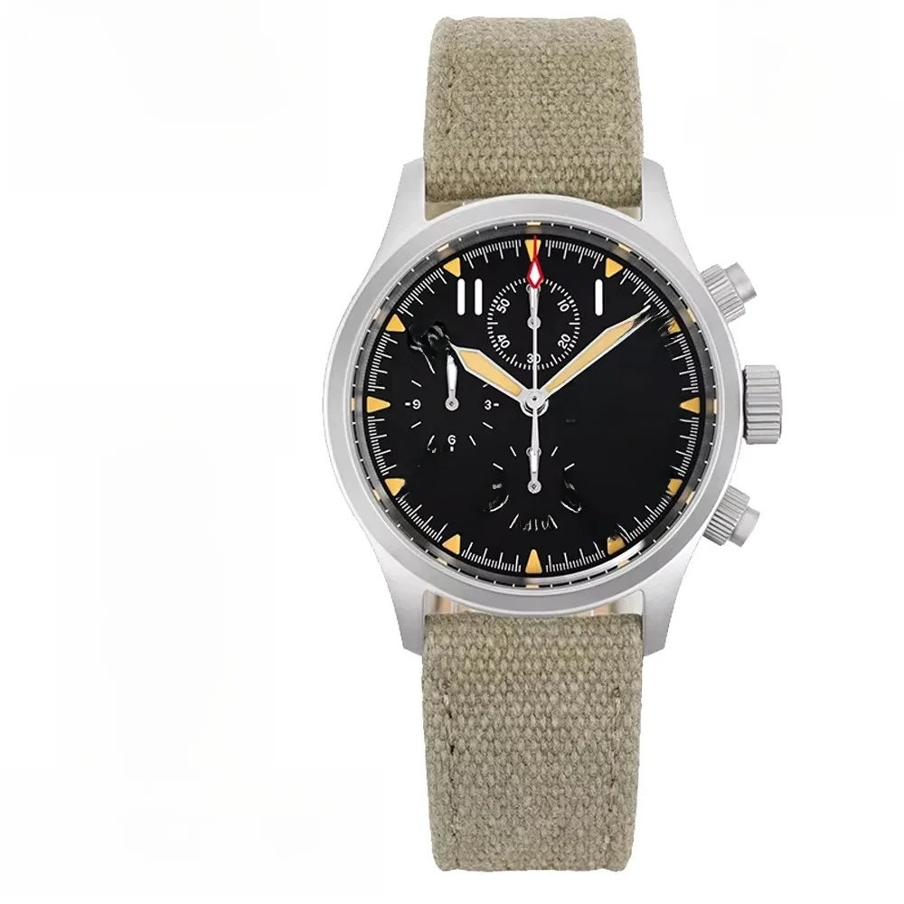 Militado ML1868KF Retro VK67 quartz chronograaf horloge roestvrijstalen behuizing 3 wijzerplaat waterdicht 100M multifunctioneel militair horloge - afbeelding 2