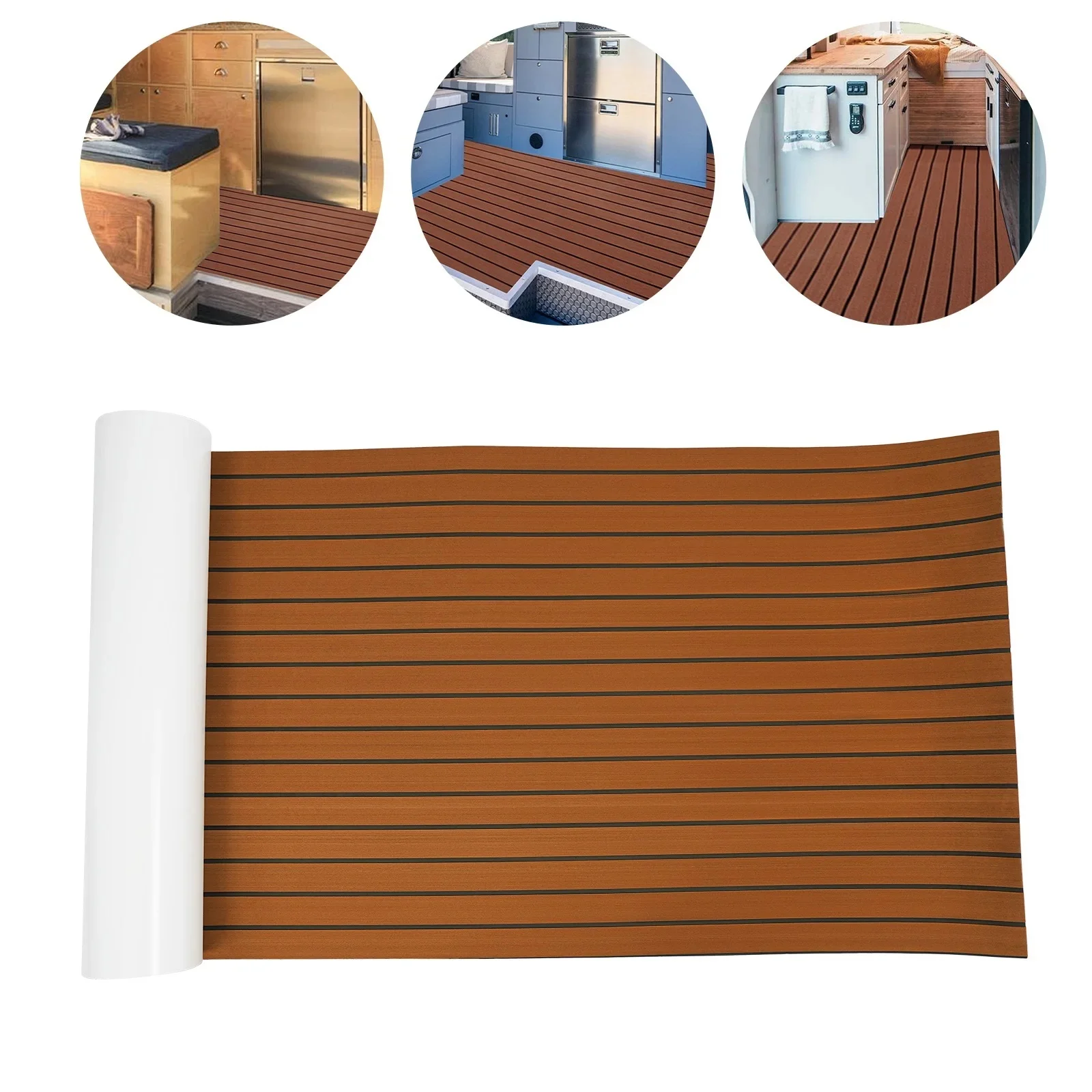240x90cm EVA Foam Teak Vloermat 6mm Dikke Antislip Zelfklevende Pad Snijdbaar Waterdicht Marine Tapijt voor Boot Dek RV Jacht - afbeelding 2