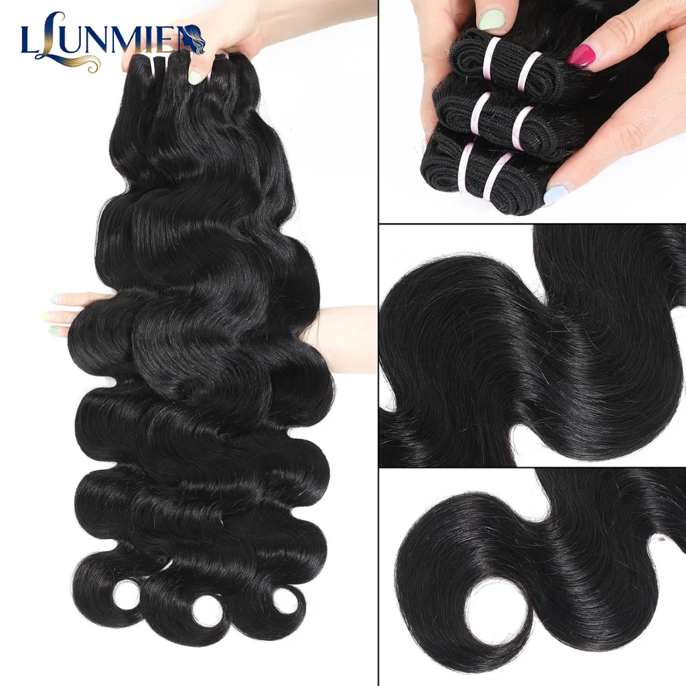 Fasci di capelli umani con onde naturali, doppia trama, 100% capelli vergini, colore nero naturale, 12-28 pollici, cuticole allineate, punte folte, senza nodi, resistenti, applicazione rapida,