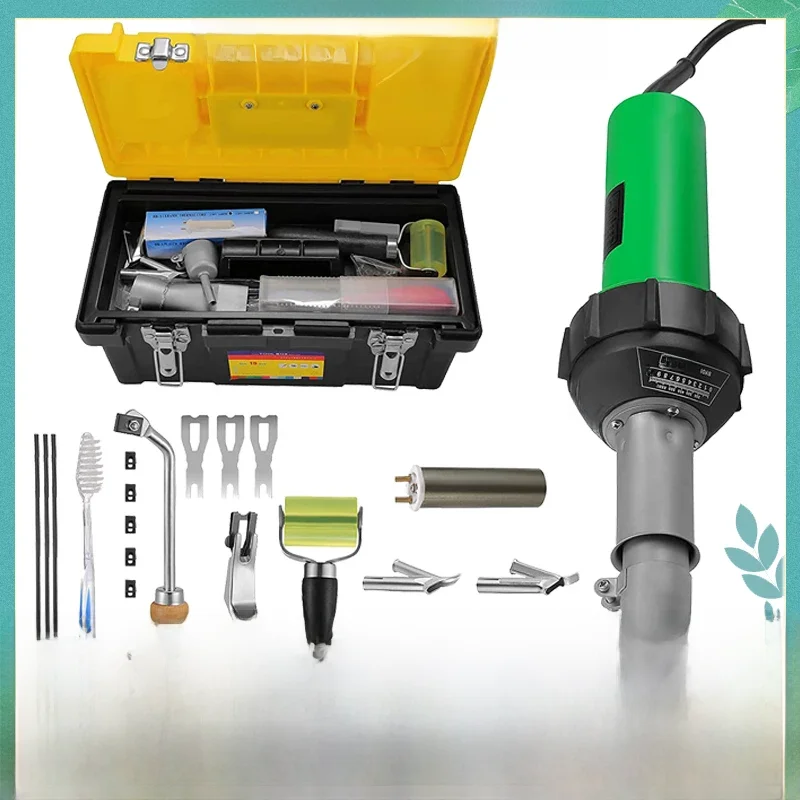 220V 1600W Zintegrowane spawarki do tworzyw sztucznych 21szt Zestaw palnika do spawania gorącym powietrzem z dyszami Speed Pe Roller PVC Plastic 20 ℃   - 600 ℃ — zdjęcie 2