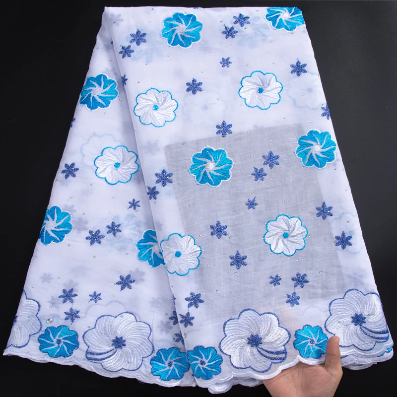 SJD LACE Swiss Voile Lace In Switzerland 2024 Newest African Dry Lace Fabric with Stones for Women Wedding Party Dresses A3096