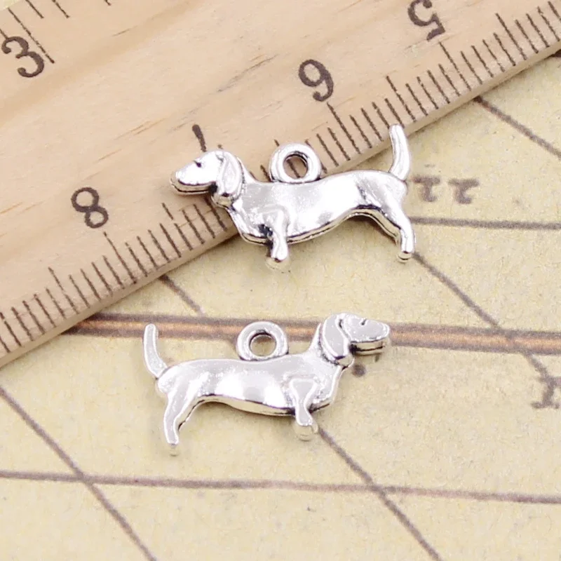 30 sztuk Charms pies 10x18mm tybetański brąz srebrny kolor zawieszki antyczna biżuteria Making DIY Handmade Craft — zdjęcie 2