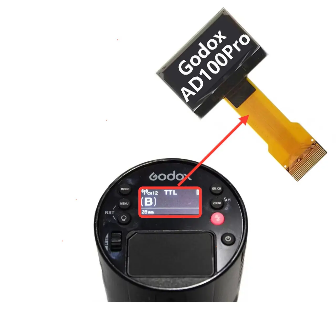 For Godox AD100Pro OLED LCD Screen Display Repair Parts