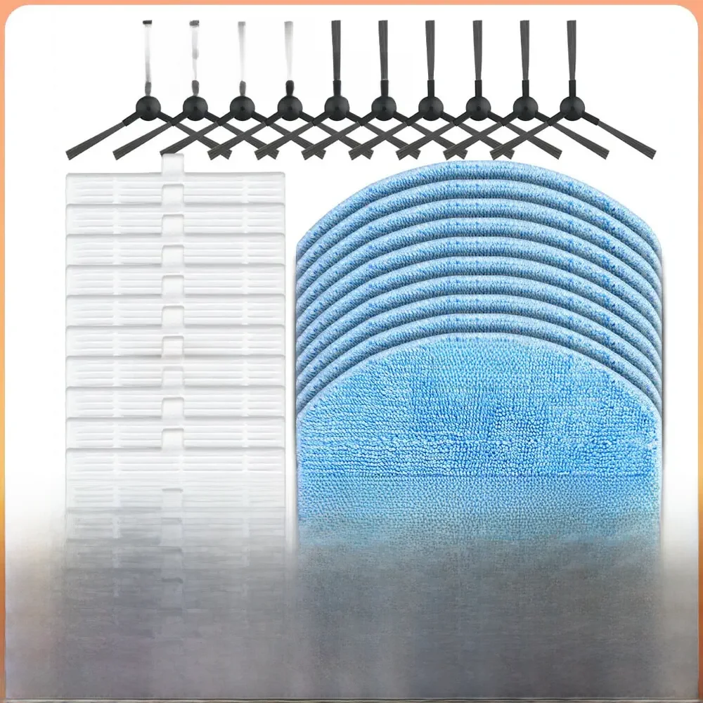 Compatible avec l'aspirateur robot Cecotec Conga 999 Origin Genesis / 999 X-Treme / Haier TL30U1 Pièces de Rechange Brosse Latérale, Filtre Hepa, Chiffon de Nettoyage