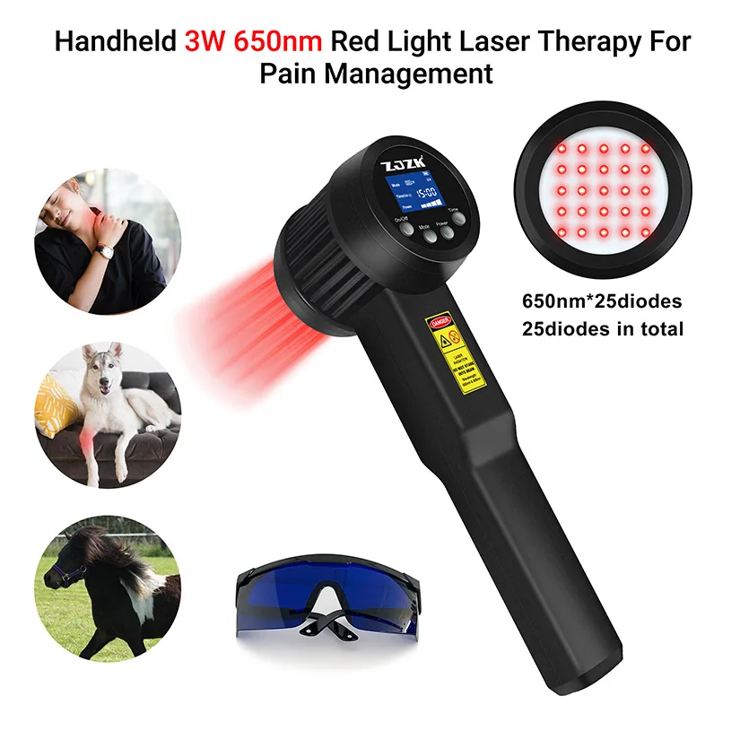 3W 650nm Chiropractor Laser Therapy for Pain Relief Device Very Effective to Diminish Inflammation and Speed Up Wound Healing