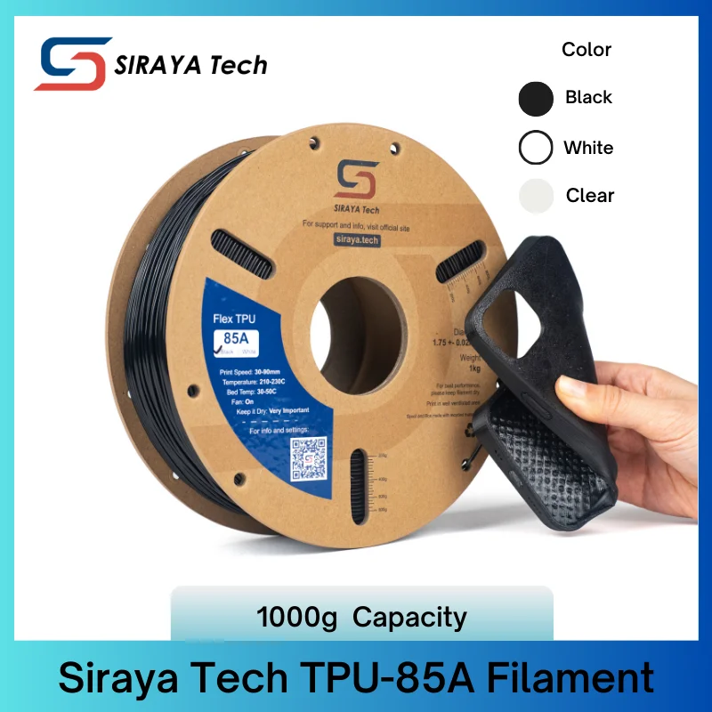 Siraya Tech Flex Tpu: 85a Shore, Iso 10993 Certified, Flexible, Tough,